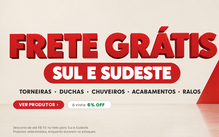 Torneiras, duchas, chuveiros, acabamentos e ralos com frete grátis para Sul e Sudeste na Casa Mattos