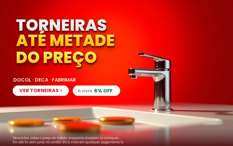 Torneiras Docol, Deca e Fabrimar com até metade do preço na Casa Mattos