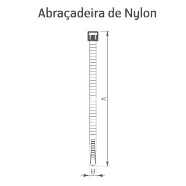 Abraçadeira de Nylon Preta 280x4,8mm