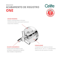 Acabamento de Registro Celite para Base Docol One 3/4 Cromado