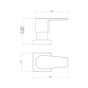 Acabamento P/ Registro de Gaveta 3/4 Level Preto Matte