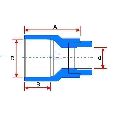 Adaptador para Bico TigreFire 1" x 1/2"