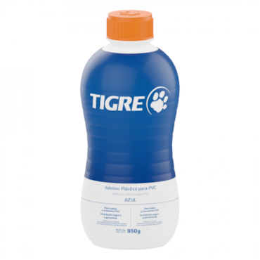 Adesivo PVC Frasco Azul Tigre 850g