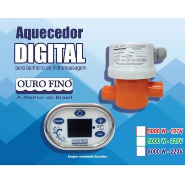 Aquecedor Digital para Banheira de Hidromassagem de 5000w 220v Ouro Fino