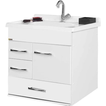 Armário / Balcão Branco Suspenso Rorato Mônaco em MDF Armário / Balcão Branco Suspenso Rorato Mônaco em MDF