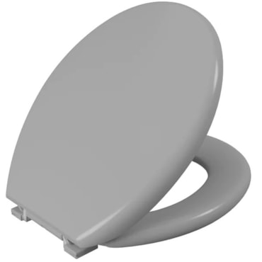 Assento Sanitário Almofadado Oval Astra Cinza Claro Assento Sanitário Almofadado Oval Astra Cinza Claro