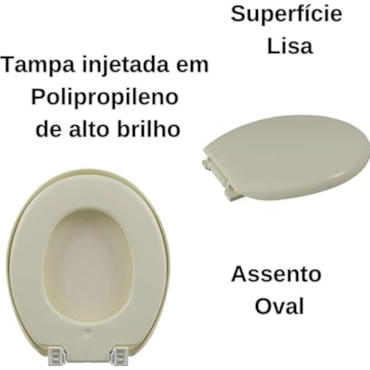 Assento Sanitário Astra Almofadado Oval Bege 8