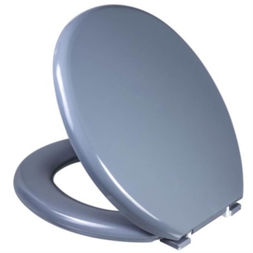 Assento Sanitário Astra Almofadado Oval Cinza 1 Assento Sanitário Astra Almofadado Oval Cinza 1