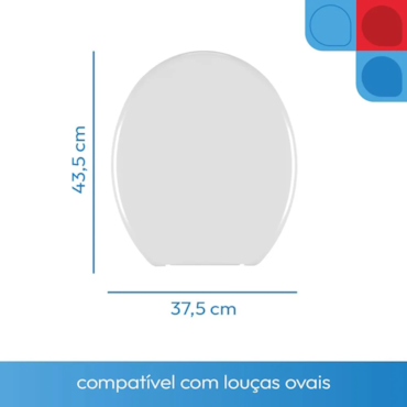 Assento Sanitário Astra Oval Anatômico Soft Branco