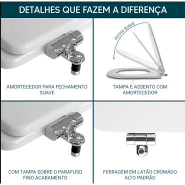 Assento Sanitário Soft Close Smart Preto Fosco Celite