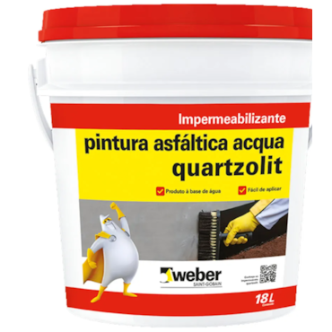 Balde de Pintura Asfáltica Acqua 18L Quartzolit Balde de Pintura Asfáltica Acqua 18L Quartzolit