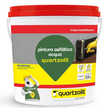 Balde Pintura Asfáltica Acqua Quartzolit 3,6L