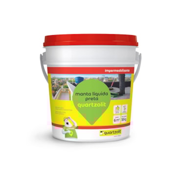 Balde Quartzolit  Manta Liquida Preta 18 KG Balde Quartzolit  Manta Liquida Preta 18 KG