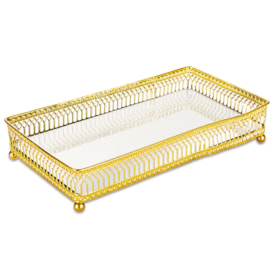 Bandeja Mart em Metal Dourada 24 cm