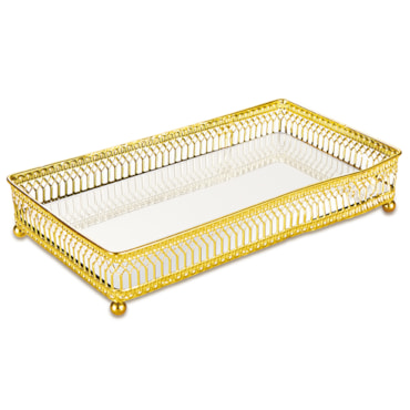 Bandeja Mart em Metal Dourada 24 cm