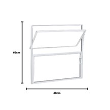 Basculante Branco de Alumínio c/ 2 Vidros Esquadromil 60x40cm