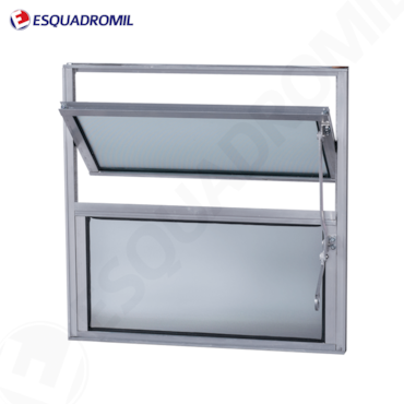 Basculante de Alumínio c/ 2 Vidros Esquadromil 50x50cm Basculante de Alumínio c/ 2 Vidros Esquadromil 50x50cm