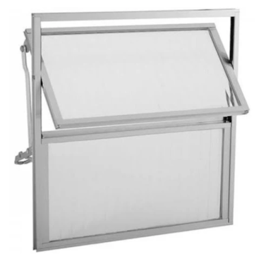 Basculante de Alumínio c/ 2 Vidros Esquadromil 60x60cm Basculante de Alumínio c/ 2 Vidros Esquadromil 60x60cm