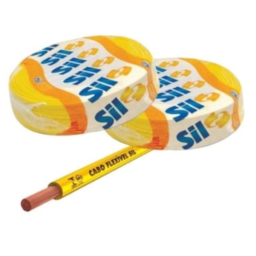 Cabo Amarelo de Energia em PVC/Cobre Flex Sil Fase Rolo 1,5mm com 100m 750V