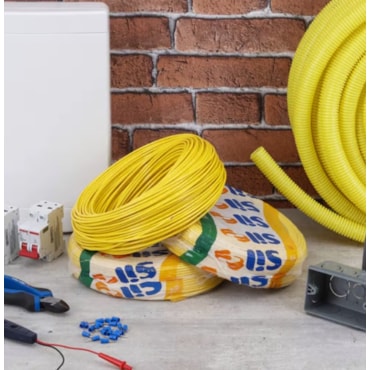 Cabo Amarelo de Energia em PVC/Cobre Flex Sil Fase Rolo 1,5mm com 100m 750V