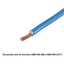 Cabo Azul de Energia em PVC/Cobre Flex Sil Neutro Rolo 1,5mm com 100m 750V