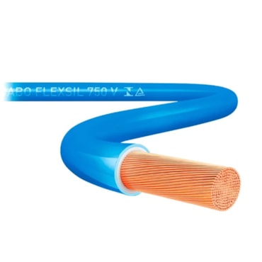 Cabo Azul de Energia em PVC/Cobre Flex Sil Neutro Rolo 10mm com 100m 750V