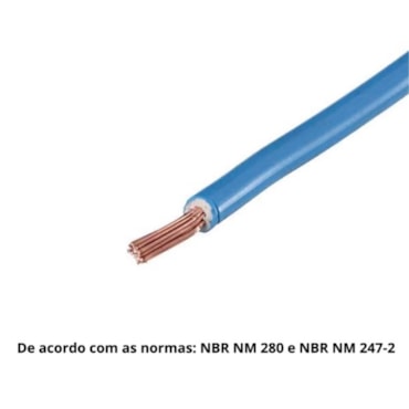 Cabo Azul de Energia em PVC/Cobre Flex Sil Neutro Rolo 10mm com 100m 750V