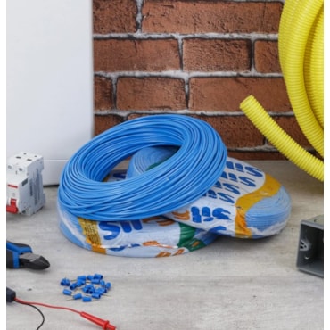 Cabo Azul de Energia em PVC/Cobre Flex Sil Neutro Rolo 10mm com 100m 750V