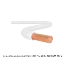 Cabo Branco de Energia em PVC/Cobre Flex Sil Fase Rolo 1,5mm com 100m 750V