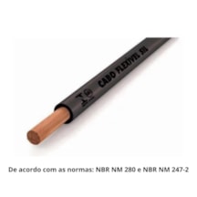 Cabo Preto de Energia em PVC/Cobre Flex Sil Fase Rolo 10mm com 100m 750V