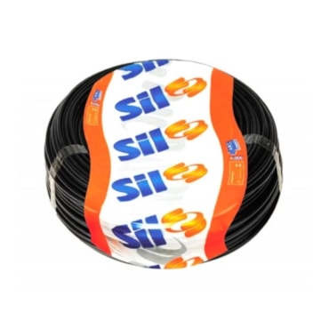 Cabo Preto de Energia em PVC/Cobre Flex Sil Fase Rolo 10mm com 100m 750V