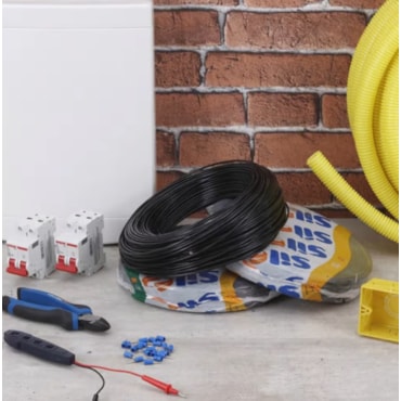Cabo Preto de Energia em PVC/Cobre Flex Sil Fase Rolo 10mm com 100m 750V