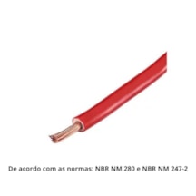 Cabo Vermelho de Energia em PVC/Cobre Flex Sil Fase Rolo 6mm com 100m 750V