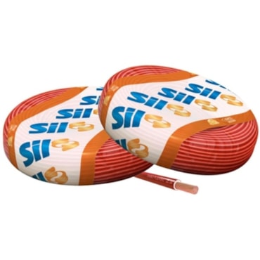 Cabo Vermelho de Energia em PVC/Cobre Flex Sil Fase Rolo 6mm com 100m 750V