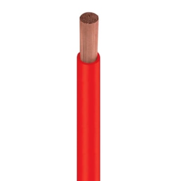 Cabo Vermelho de Energia em PVC/Cobre Flex Sil Fase Rolo 6mm com 100m 750V