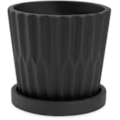 Cachepot Mart 13453 em Cimento Preto 15 cm