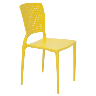 Cadeira Tramontina Amarela em Fibra de Vidro / Polipropileno Safira Summa Cadeira Tramontina Amarela em Fibra de Vidro / Polipropileno Safira Summa