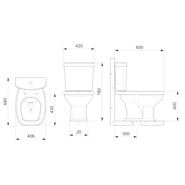 Caixa  Acoplada de Vaso Sanitário EcoFlush City TP Pergam 3/6L