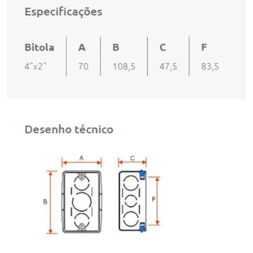 Caixa de Luz Eletroduto Roscável Tigre 4"x2"