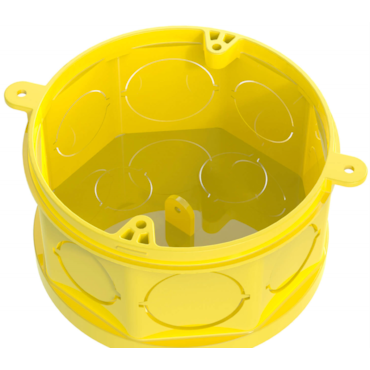 Caixa de Luz Octogonal em Pvc TigreFlex Amarela 4x4 Caixa de Luz Octogonal em Pvc TigreFlex Amarela 4x4