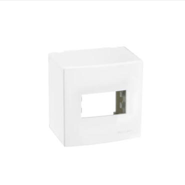 Caixa de Sobrepor 1 Posto Sleek Margirius Branco C/ Suporte 75x75mm