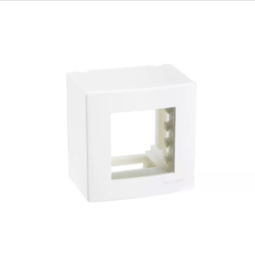 Caixa de Sobrepor 2 Postos Sleek Margirius Branco C/ Suporte 75x75mm