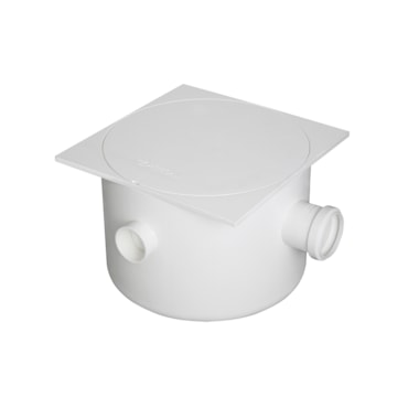 Caixa Sifonada Krona Quadrada Com 3 Entradas Branca 250x230x75 Caixa Sifonada Krona Quadrada Com 3 Entradas Branca 250x230x75