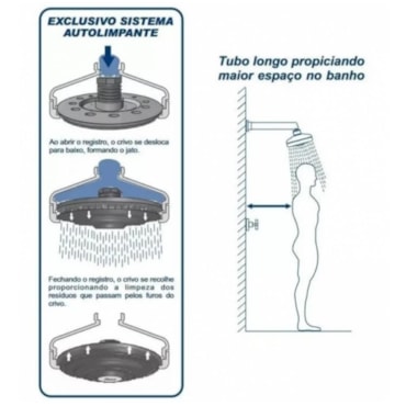 Chuveiro de Parede Deca Cromado Acqua Plus Bica Flex 1990.C.CT