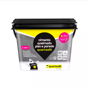 Cimento Queimado Quartzolit Cinza Médio 4,5kg Cimento Queimado Quartzolit Cinza Médio 4,5kg