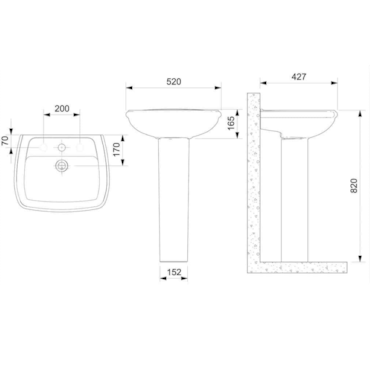 Coluna para Pia de Banheiro Eco Branco