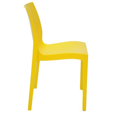 Conjunto com 4 Cadeiras Tramontina Amarelo em Fibra de Vidro Alice 92037/000