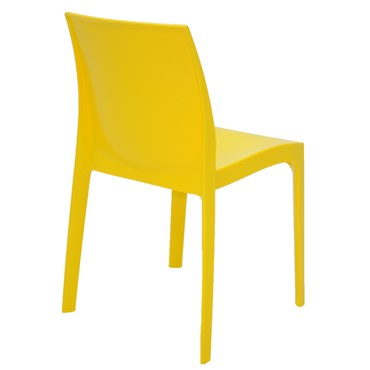 Conjunto com 4 Cadeiras Tramontina Amarelo em Fibra de Vidro Alice 92037/000