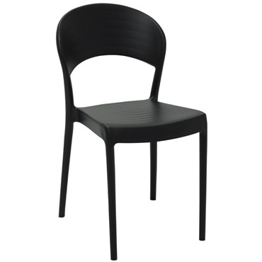 Conjunto com 4 Cadeiras Tramontina em Fibra de Vidro / Polipropileno Preto Eco Sissi