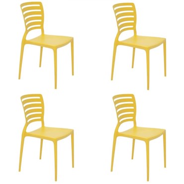 Conjunto Mesa Com 4 Cadeiras Tramontina Plástico Resistente
